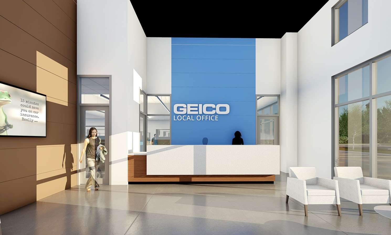 Geico Baton Rouge Office Lobby Interior